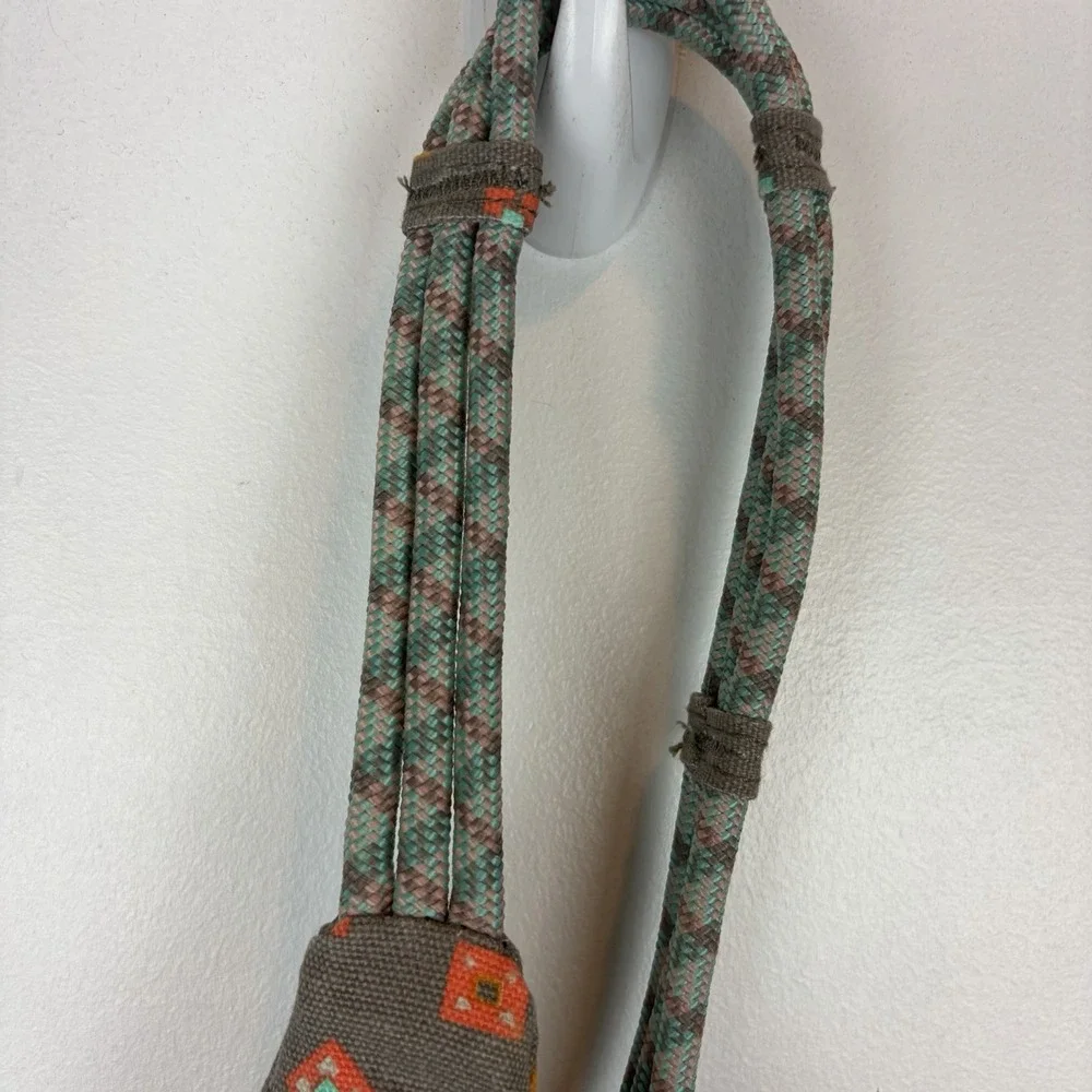 Kavu Crossbody Rope Sling Bag Gray Geo Print Foulard Pattern Hiking Travel